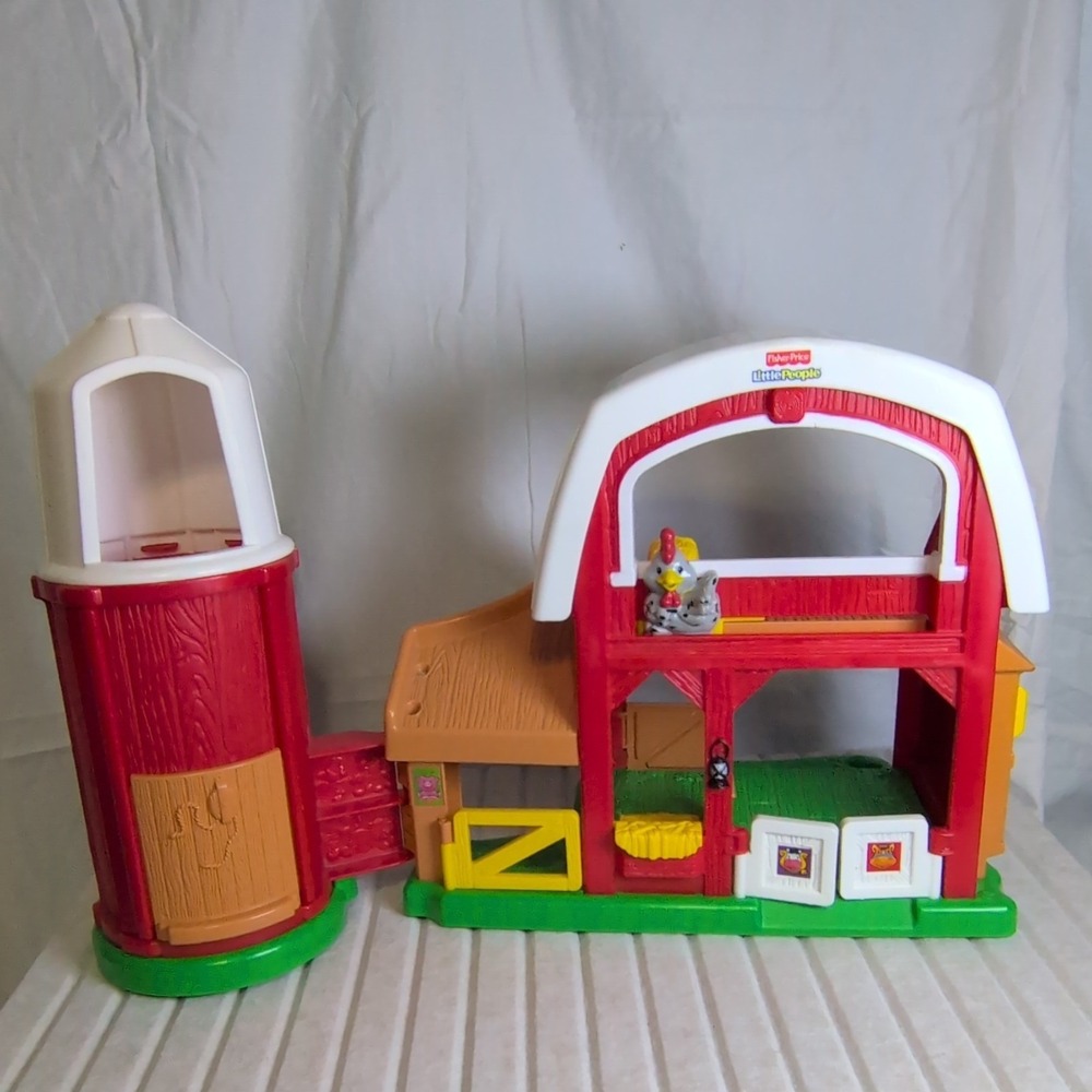 Fisher-Price Little People Barn Farm Playset Silo Chicken 3-5 sound work